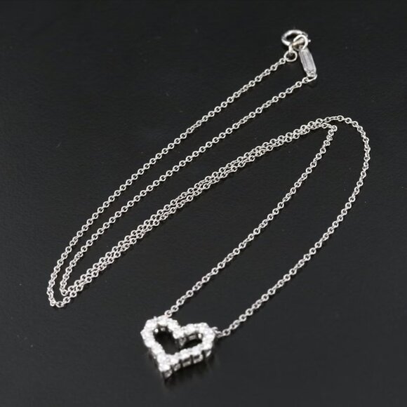 Tiffany & Co. Platinum 0.25 CTW Diamond Heart Necklace - Picture 3 of 6